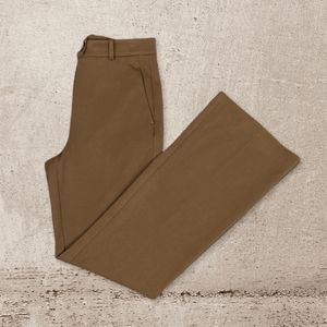 Zara Brown Wide Leg Trouser Pants